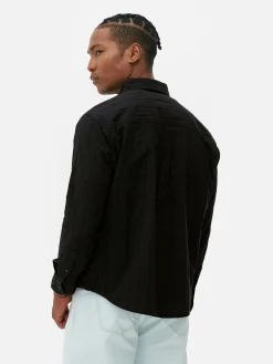 Chemises|Primark Chemise Jacquard à Manches Longues Noir