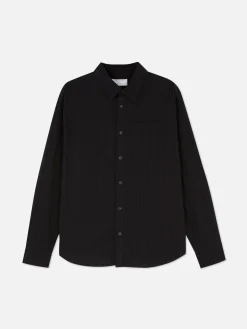 Chemises|Primark Chemise Jacquard à Manches Longues Noir