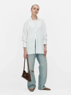 Chemises Et Blouses|Primark Chemise Oversize En Popeline Blanc