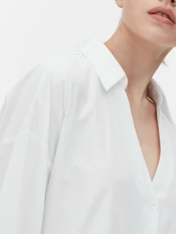 Chemises Et Blouses|Primark Chemise Oversize En Popeline Blanc