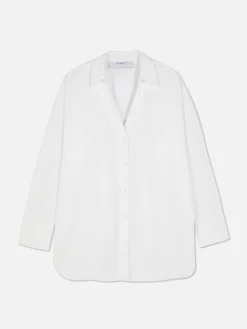 Chemises Et Blouses|Primark Chemise Oversize En Popeline Blanc