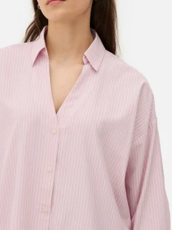 Chemises Et Blouses|Primark Chemise Oversize En Popeline Rose