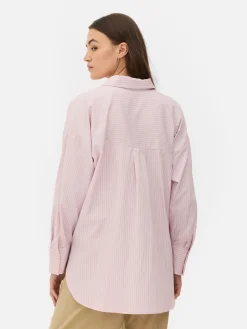 Chemises Et Blouses|Primark Chemise Oversize En Popeline Rose