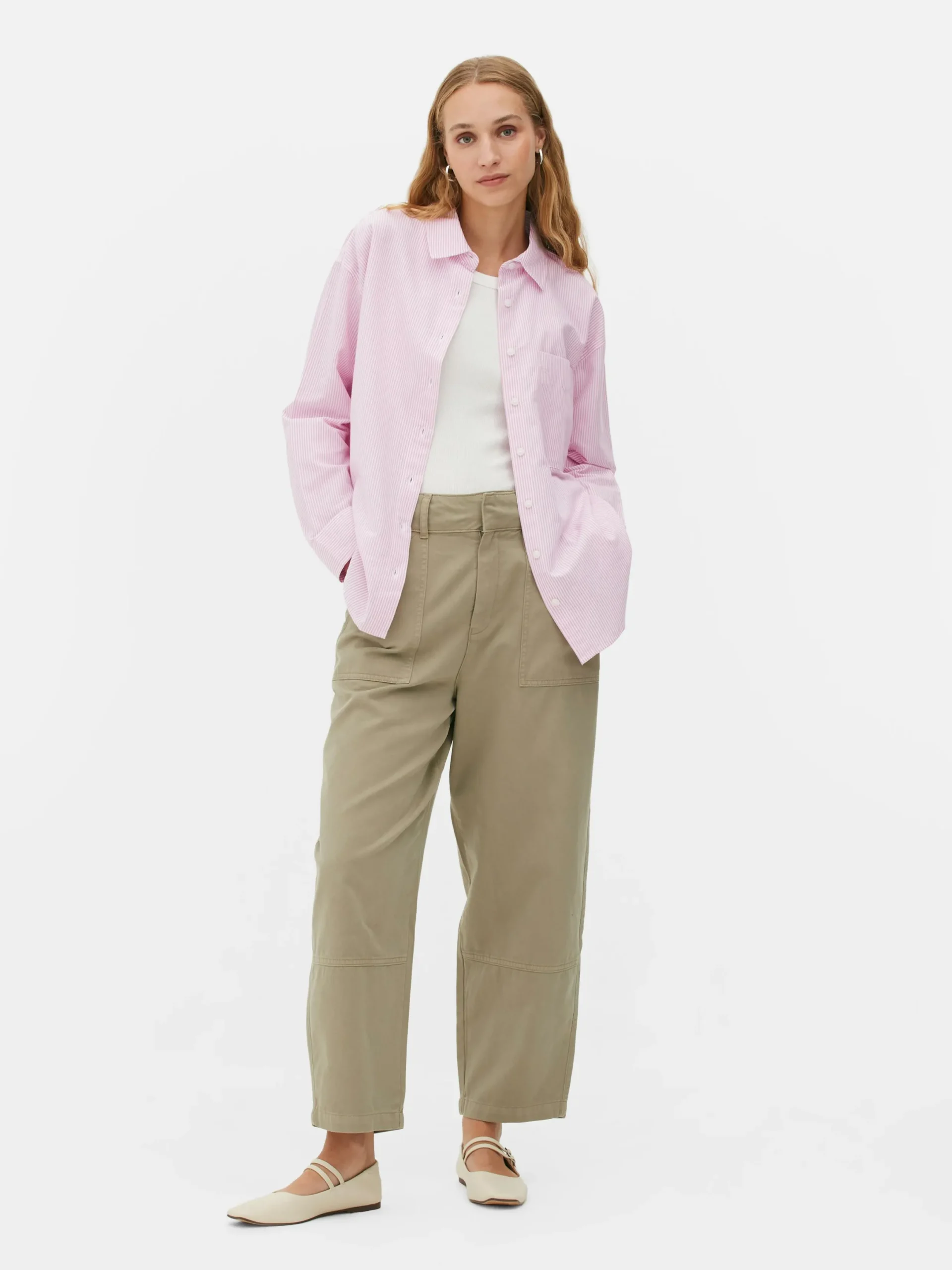 Chemises Et Blouses|Primark Chemise Oxford à Rayures Rose