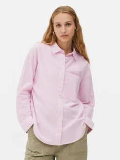 Chemises Et Blouses|Primark Chemise Oxford à Rayures Rose