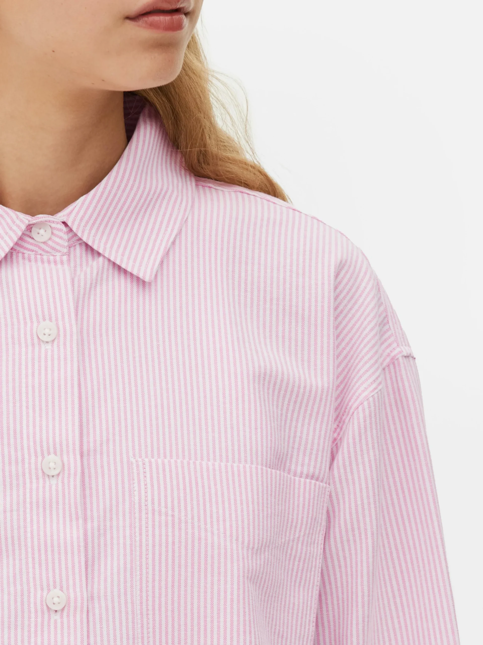 Chemises Et Blouses|Primark Chemise Oxford à Rayures Rose