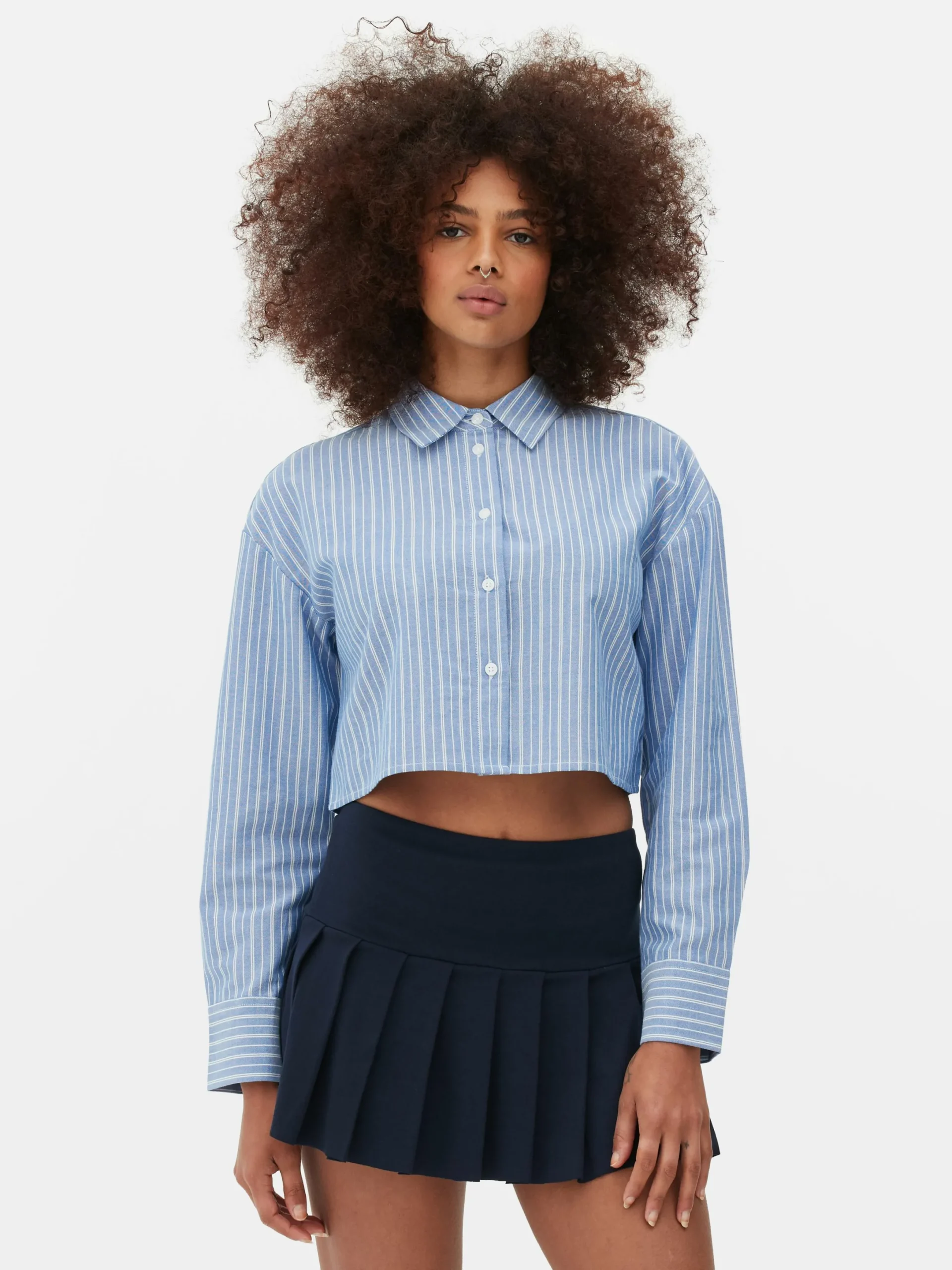 Chemises Et Blouses|Primark Chemise Oxford Courte Bleu