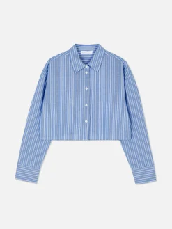 Chemises Et Blouses|Primark Chemise Oxford Courte Bleu