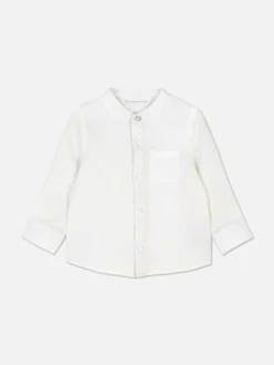 Hauts Et T-Shirts|Primark Chemise Texturée à Manches Longues Blanc