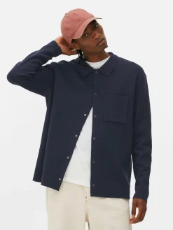 Chemises|Primark Chemise Tricotée à Boutons-pression Bleu marine