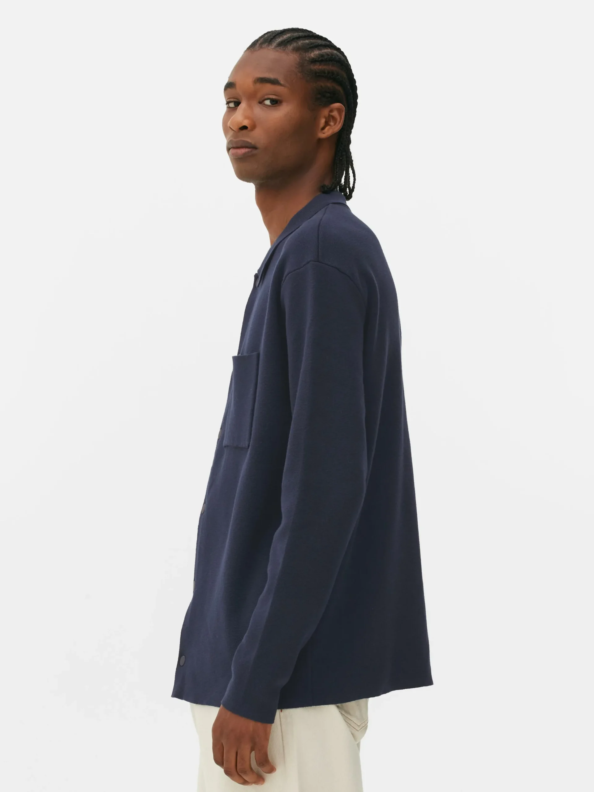 Chemises|Primark Chemise Tricotée à Boutons-pression Bleu marine