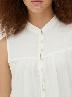 Chemises Et Blouses|Primark Chemisier à Détail échelle Style Hippie Blanc