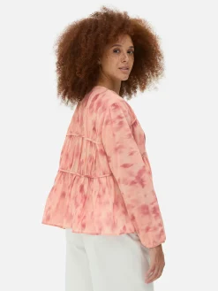 Chemises Et Blouses|Primark Chemisier à Smock En Voile Drapé Rose