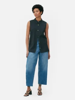 Chemises Et Blouses|Primark Chemisier Boutonné Sans Manches Noir