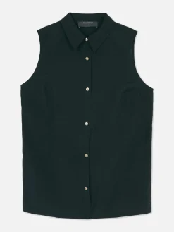 Chemises Et Blouses|Primark Chemisier Boutonné Sans Manches Noir