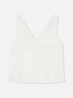 Chemises Et Blouses|Primark Chemisier Sans Manches à Col En V Blanc