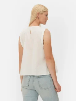 Chemises Et Blouses|Primark Chemisier Sans Manches à Volants Blanc