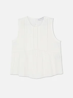 Chemises Et Blouses|Primark Chemisier Sans Manches à Volants Blanc