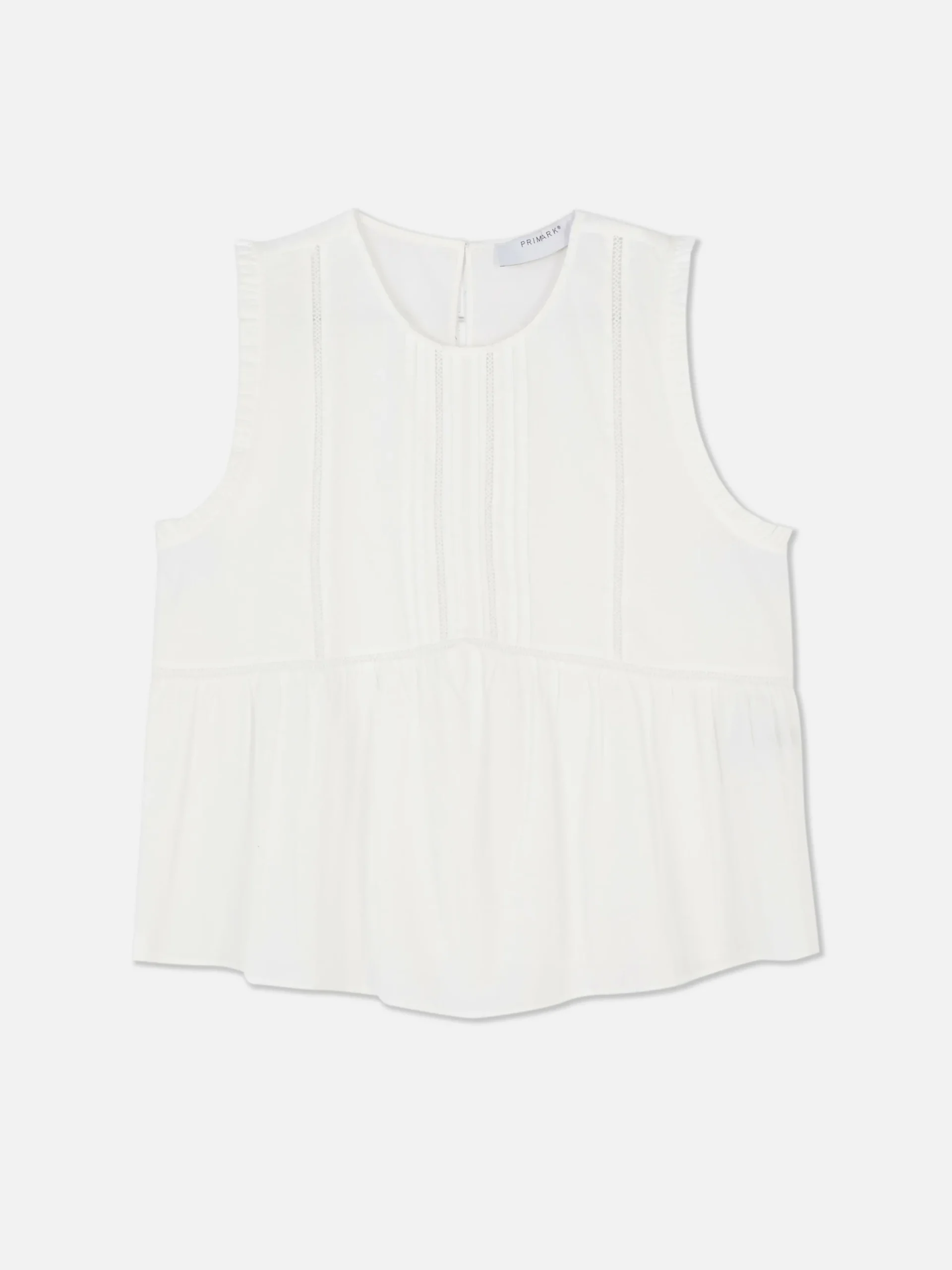 Chemises Et Blouses|Primark Chemisier Sans Manches à Volants Blanc