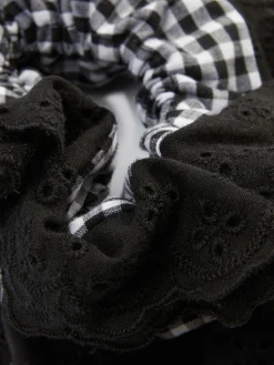 Accessoires Cheveux|Primark Chouchou Cheveux Vichy Avec Dentelle Noir