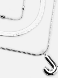 Bijoux|Primark Collier à Superpositions Bouffant Avec Initiale Blanc