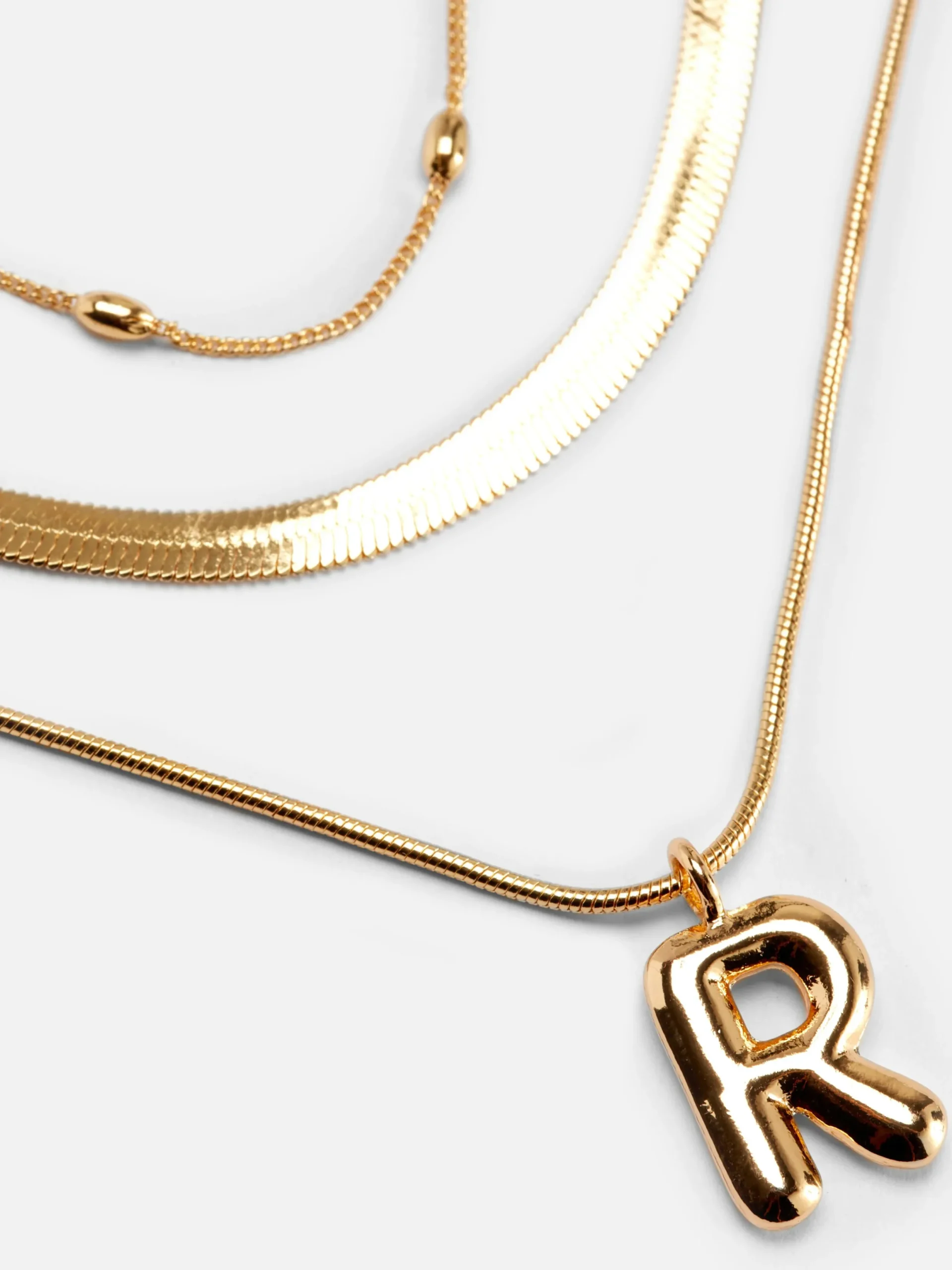 Bijoux|Primark Collier à Superpositions Bouffant Avec Initiale Jaune