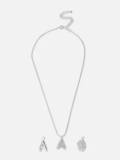 Bijoux|Primark Collier Initiales à Pendentifs Multiples Blanc