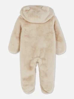 Grenouillères Et Gigoteuses|Primark Combipilote Ours En Fausse Fourrure Beige