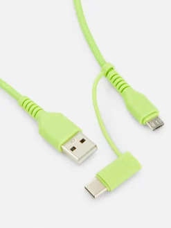 Chargeurs|Primark Cordon De Charge Double De Deux Mètres Vert