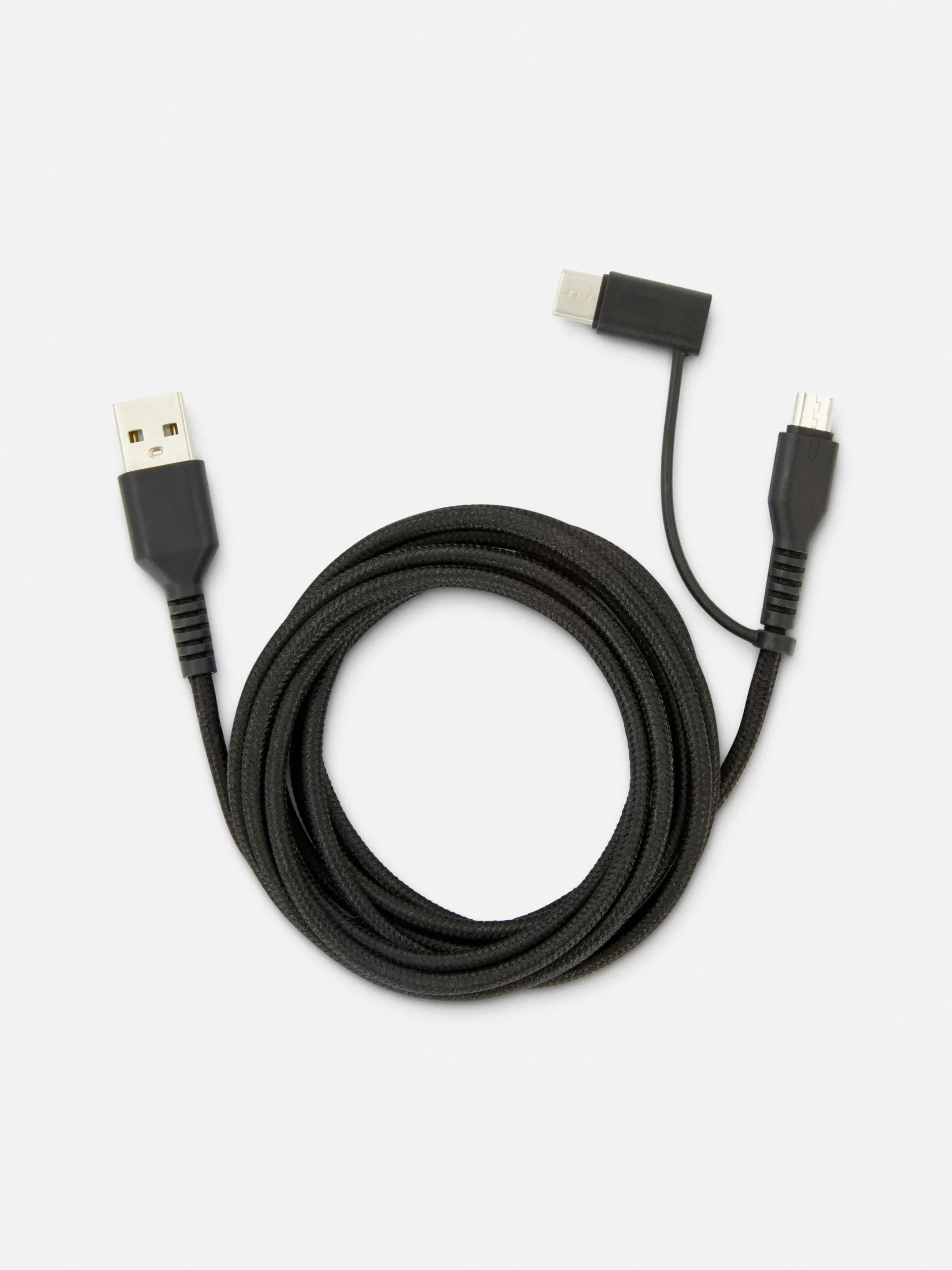 Chargeurs|Primark Cordon De Charge Double De Deux Mètres Noir