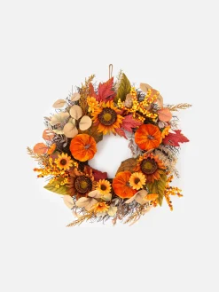 Déco Et Friandises D'Halloween|Tout Halloween|Primark Couronne Automnale Avec Feuilles Artificielles Orange