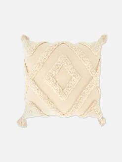 Coussins Et Housses De Coussins|Primark Coussin Carré Tufté à Pampilles Taupe