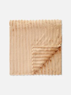 Couvertures Et Jetés De Lit|Primark Couverture Côtelée Duveteuse Ultra-douce Naturel