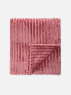 Couvertures Et Jetés De Lit|Primark Couverture Côtelée Duveteuse Ultra-douce Prune