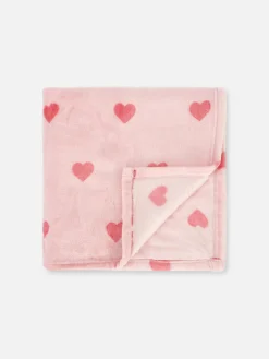 Couvertures Et Jetés De Lit|Primark Couverture Douce à Motif Cœur Rose