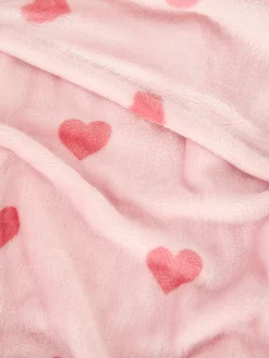 Couvertures Et Jetés De Lit|Primark Couverture Douce à Motif Cœur Rose