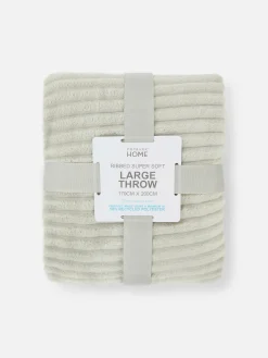 Couvertures Et Jetés De Lit|Primark Couverture Large Côtelée Gris clair