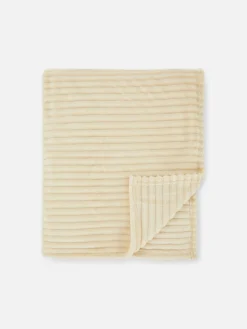Couvertures Et Jetés De Lit|Primark Couverture Large Côtelée Crème