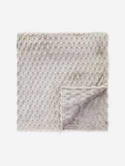 Couvertures Et Jetés De Lit|Primark Couverture Texturée Effet Nid D'abeille Ultra-douce Gris clair