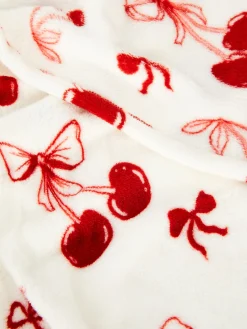 Couvertures Et Jetés De Lit|Primark Couverture Ultra-douce à Motif Cerise Rouge foncé