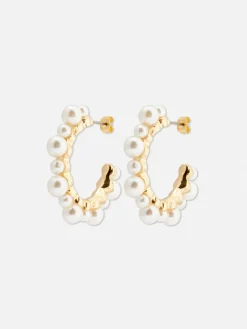 Bijoux|Primark Créoles En Fausses Perles Jaune