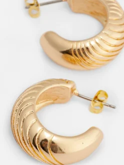 Bijoux|Primark Créoles Texturées Jaune