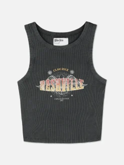 Hauts Et T-Shirts|Primark Débardeur à Dos Nageur Côtelé Rita Ora Nashville Anthracite