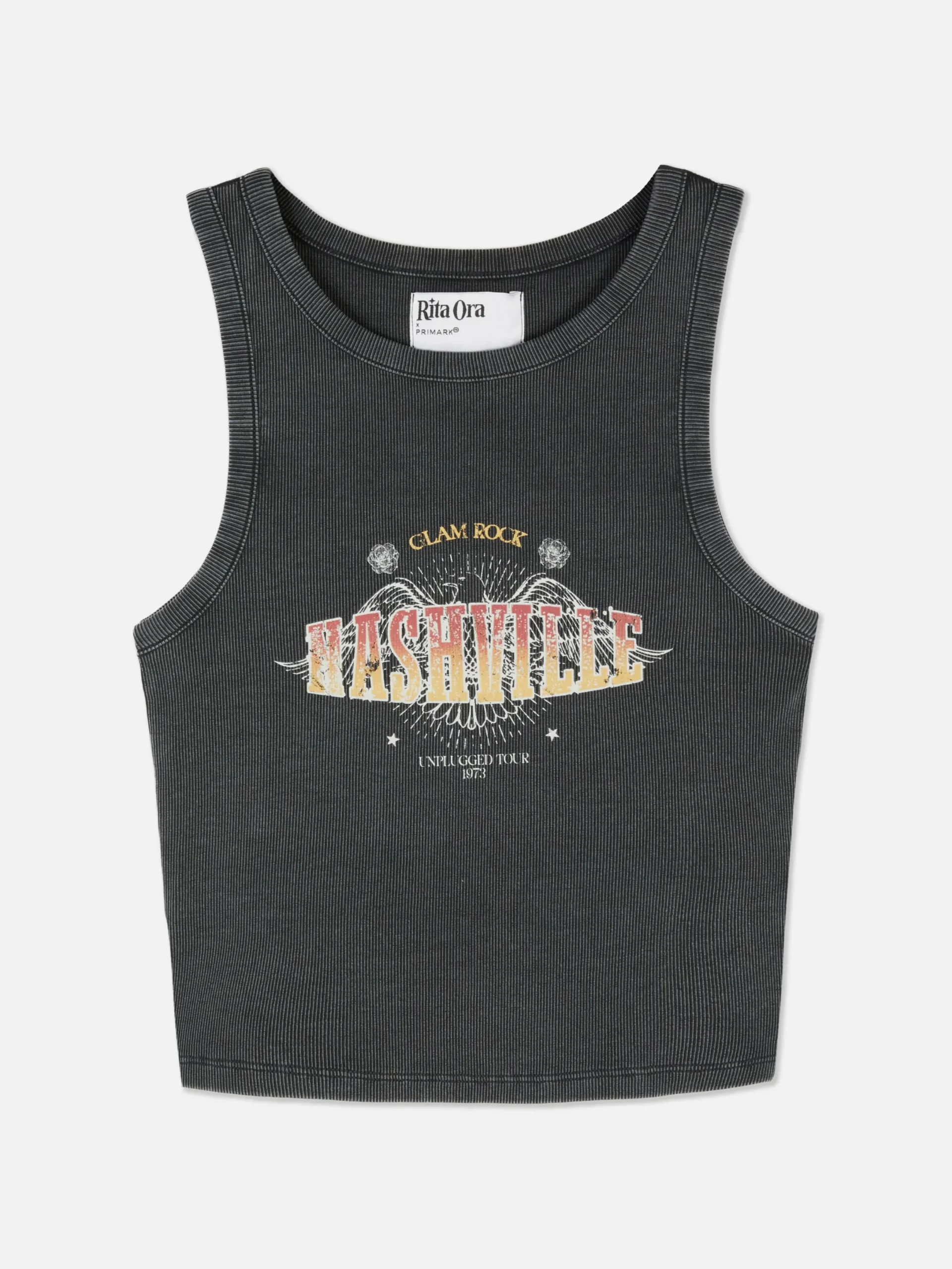 Hauts Et T-Shirts|Primark Débardeur à Dos Nageur Côtelé Rita Ora Nashville Anthracite