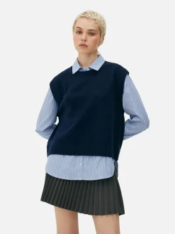 Chemises Et Blouses|Primark Débardeur Chemise 2-en-1 Superposé Bleu marine