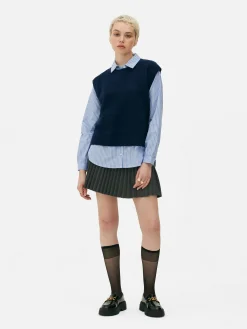 Chemises Et Blouses|Primark Débardeur Chemise 2-en-1 Superposé Bleu marine