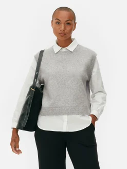 Chemises Et Blouses|Primark Débardeur Chemise 2-en-1 Superposé Gris clair