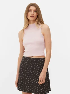 Hauts Et T-Shirts|Primark Débardeur Court à Col Montant Rose