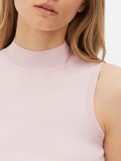 Hauts Et T-Shirts|Primark Débardeur Court à Col Montant Rose