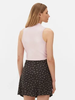 Hauts Et T-Shirts|Primark Débardeur Court à Col Montant Rose